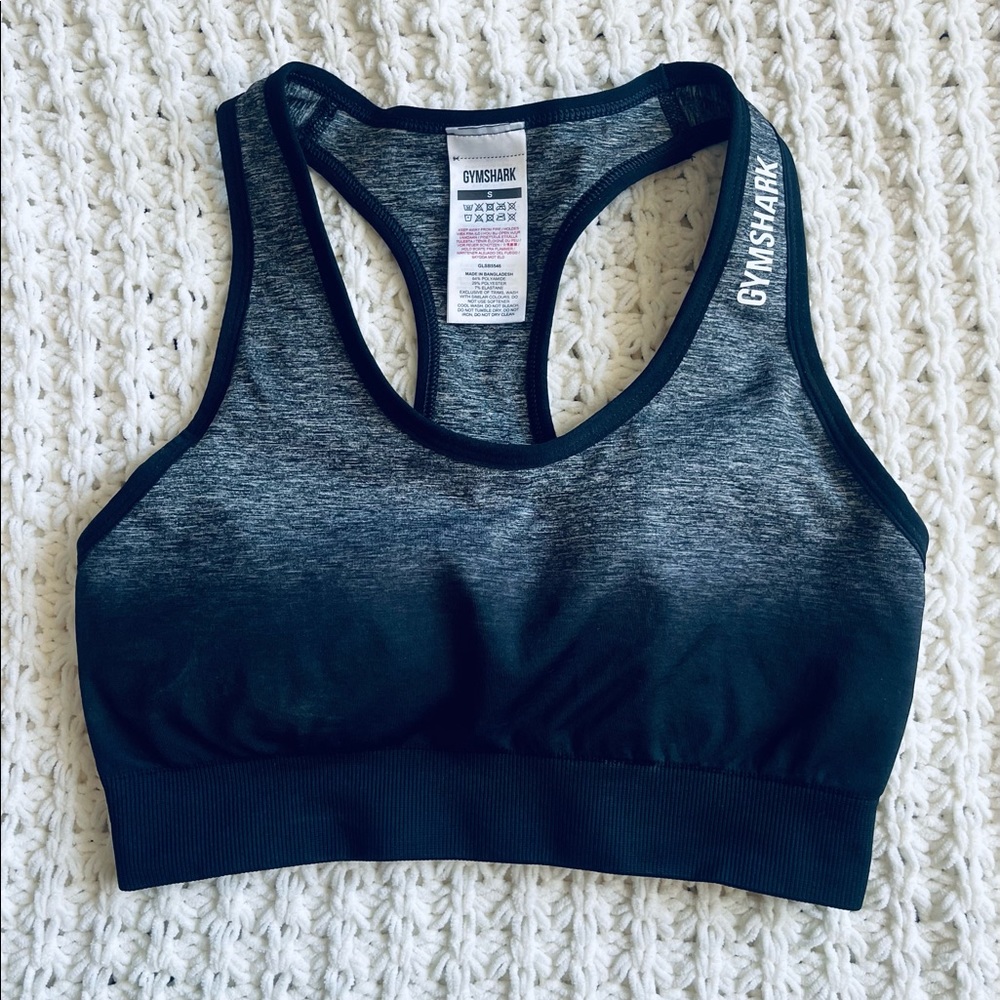 Gymshark Ombré Seamless Sports Bra - Black/Grey
